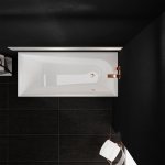  Vayer Boomerang Wanna prostokątna asymetryczna prawa ze stelażem i syfonem 190x90 cm biała 190.090.045.1-1.2.0.0.1