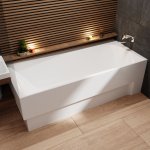  Vayer Boomerang Wanna prostokątna asymetryczna prawa ze stelażem i syfonem 190x90 cm biała 190.090.045.1-1.2.0.0.1