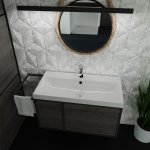  Vayer Cygnus Umywalka wpuszczana w blat z otworem na baterię 100x40 cm biała 100.040.010.3-1.0.1.X.X