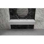  Vayer Norma-D Umywalka wpuszczana w blat podwójna z dwoma otworami na baterię 191,2x50 cm biała 191.050.011.3-1.0.1.X.X