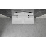  Vayer Pegasus-D Umywalka wpuszczana w blat podwójna z dwoma otworami na baterię 120x39 cm biała 120.039.012.3-1.0.1.X.X