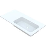  Vayer Tucana Umywalka wpuszczana w blat prawa z otworem na baterię 120,5x50,5 cm biała 120.050.012.3-1.0.1.X.X