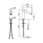 Vema Otago Bateria bidetowa bez korka brushed gold V32071.AP.098