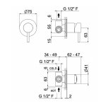 Vema Otago Bateria natryskowa podtynkowa brushed gold V17131.AP.098