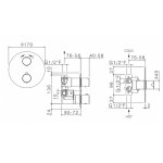 Vema Otago Bateria prysznicowa termostatyczna podtynkowa (dwa wyjścia) brushed gold V08115.AP.098