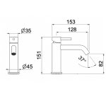 Vema Otago Bateria umywalkowa bez korka brushed gold V32011.AP.098