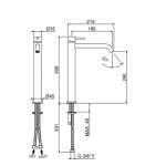 Vema Otago Bateria umywalkowa wysoka bez korka brushed gold V32021.AP.098
