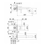 Vema Otago Bateria umywalkowa podtynkowa brushed gold V17050.AP.098