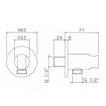 Vema Otago Przyłącze kątowe z uchwytem brushed gold V17173.AP.098