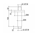 Vema Otago Ramię prysznicowe 10 cm brushed gold V08264.AP.098