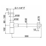 Vema Otago Syfon umywalkowy brushed gold P000459.AP.098