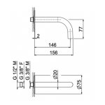 Vema Otago Wylewka umywalkowa 15 cm brushed gold V17054.AP.098