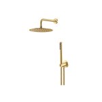 Vema Otago Zestaw deszczownica, ramię, przyłącze, wąż, słuchawka brushed gold V08135.AP.098