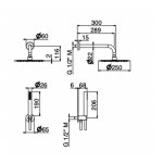 Vema Otago Zestaw deszczownica, ramię, przyłącze, wąż, słuchawka brushed gold V08135.AP.098