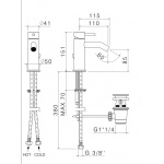 Vema Tiber Steel Bateria bidetowa z korkiem automatycznym Stal nierdzewna V17070