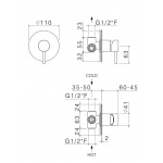 Vema Tiber Steel Bateria natryskowa podtynkowa Stal nierdzewna V17130