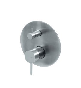 Vema Tiber Steel Bateria natryskowa-wannowa podtynkowa z przełącznikiem Stal nierdzewna V17142