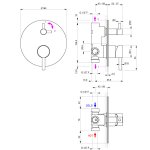 Vema Tiber Steel Bateria natryskowa-wannowa podtynkowa z przełącznikiem Stal nierdzewna V17142