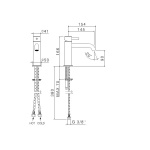 Vema Tiber Steel Bateria umywalkowa bez korka Stal nierdzewna V17011