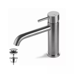 Vema Tiber Steel Bateria umywalkowa z korkiem klik-klak Stal nierdzewna V17011/K