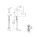 Vema Tiber Steel Bateria umywalkowa z korkiem klik-klak Stal nierdzewna V17011/K