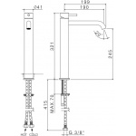 Vema Tiber Steel Bateria umywalkowa wysoka bez korka Stal nierdzewna V17021