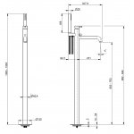 Vema Tiber Steel Bateria wannowa wolnostojąca stal nierdzewna V17195