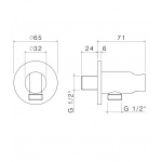 Vema Tiber Steel Przyłącze kątowe z uchwytem Stal nierdzewna V17173