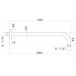 Vema Tiber Steel Ramię do deszczownicy Stal nierdzewna V08253
