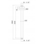 Vema Tiber Steel Ramię sufitowe Stal nierdzewna V08256
