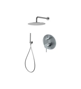 Vema Tiber Steel Zestaw natryskowy podtynkowy z deszczownicą 25 cm Stal nierdzewna TIBZES25