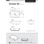 Victoria+Albert Amiata Umywalka Stawiana na Blat 60x42cm Biała VB-AMT-60-NO