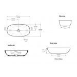 Victoria+Albert Barcelona 55 Umywalka Stawiana na Blat 55x33 Biała VB-BAR-55-IO