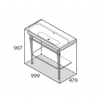 Victoria+Albert Candella 100 Stolik z zintegrowaną umywalką 100x48 cm Polerowany chrom CAN-100-N-PC