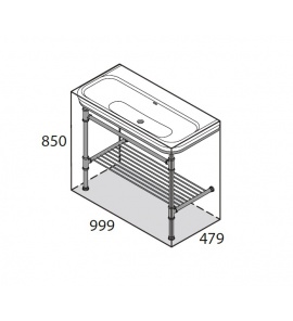 Victoria+Albert Metallo 100 Stolik z zintegrowaną umywalką 100x148 cm Polerowany chrom MET-100-N-PC
