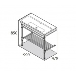 Victoria+Albert Metallo 100 Stolik z zintegrowaną umywalką 100x148 cm Polerowany chrom MET-100-N-PC