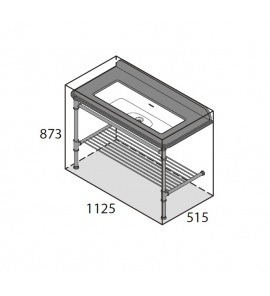 Victoria+Albert Metallo 113 Quartz Stolik z zintegrowaną umywalką 113x52 cm Polerowany chrom MET-113-QBK-N-PC