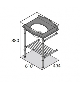 Victoria+Albert Metallo 61 Quartz Stolik z zintegrowaną umywalką 61x50 cm Polerowany chrom MET-61-QBK-N-PC