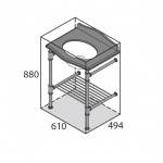 Victoria+Albert Metallo 61 Quartz Stolik z zintegrowaną umywalką 61x50 cm Polerowany chrom MET-61-QBK-N-PC