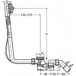 Viega Multiplex Syfon odpływowo-przelewowy do wanny + zestaw wykończeniowy M5 725mm 703325 + 721244