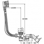 Viega Simplex Trio M5 Syfon do wanien kompletny z funkcją napełniania przez przelew 727307