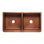 Zlew 2-komorowy Cobre miedziany młotkowany 90x56 cm SLOLIWIA