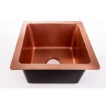 Zlew kuchenny / barowy Cobre miedziany gładki 40x40 cm SLZB-003