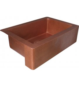 Zlew kuchenny Jednokomorowy Cobre miedziany młotkowany 80x55 cm SLZJ-002