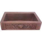 Zlew kuchenny Jednokomorowy Retro Cobre miedziany młotkowany 91x56 cm SLZJ-004