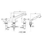 Zucchetti Agora Bateria wannowa 4-otworowa do montażu na brzeg wanny chrom ZAM486