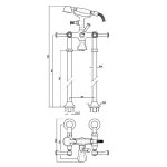 Zucchetti Agora Bateria wannowo-natryskowa wolnostojąca z zestawem słuchawkowym i kolumnami chrom ZAM278