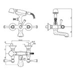 Zucchetti Agora Bateria wannowo-natryskowa naścienna chrom ZAM254