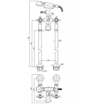 Zucchetti Agora Bateria Wannowo-natryskowa wolnostojąca z zestawem słuchawkowym i kolumnami chrom ZAG278