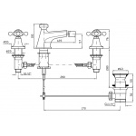 Zucchetti Agora Bateria Bidetowa 3-otworowa chrom ZAG370